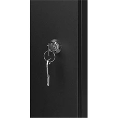 Stalflex RC19-9U-450GB 19" 9U 450 mm mély lapraszerelt fekete üveg ajtós fali rack szekrény