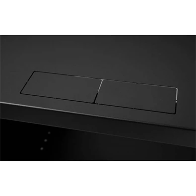 Stalflex RC19-9U-450GB 19" 9U 450 mm mély lapraszerelt fekete üveg ajtós fali rack szekrény