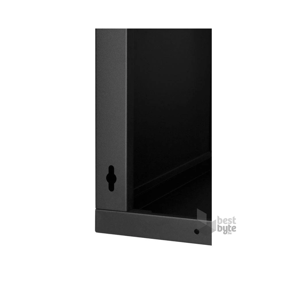 Stalflex RC19-9U-450GB 19" 9U 450 mm mély lapraszerelt fekete üveg ajtós fali rack szekrény