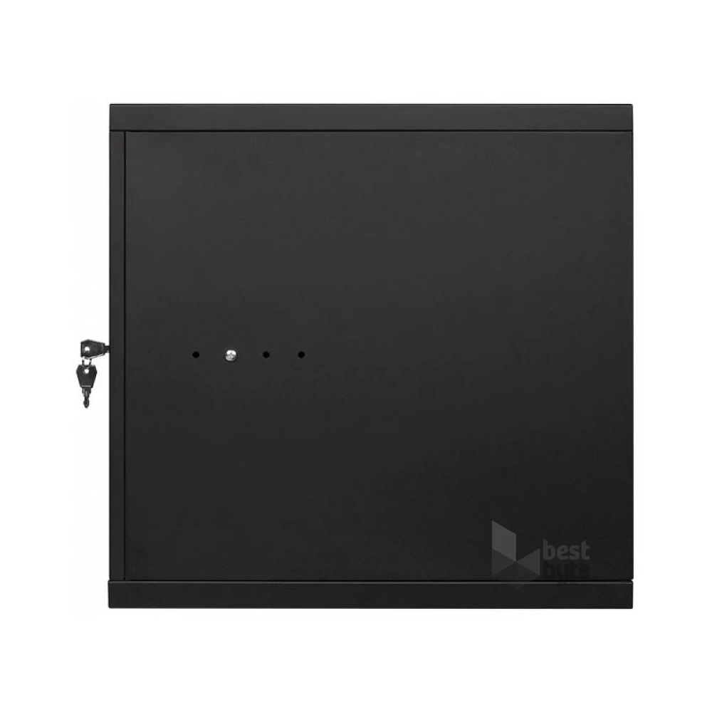 Stalflex RC19-9U-450GB 19" 9U 450 mm mély lapraszerelt fekete üveg ajtós fali rack szekrény