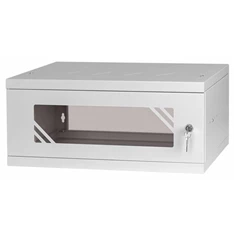 Stalflex RC19-4U-350GG 19" 4U 350 mm mély lapraszerelt szürke üveg ajtós fali rack szekrény (Használt - A) Stalflex RC19-4U-350GG 19" 4U 350 mm mély lapraszerelt szürke üveg ajtós fali rack szekrény (Használt - A)