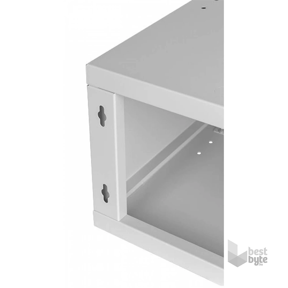 Stalflex RC19-4U-350GG 19" 4U 350 mm mély lapraszerelt szürke üveg ajtós fali rack szekrény (Használt - A)