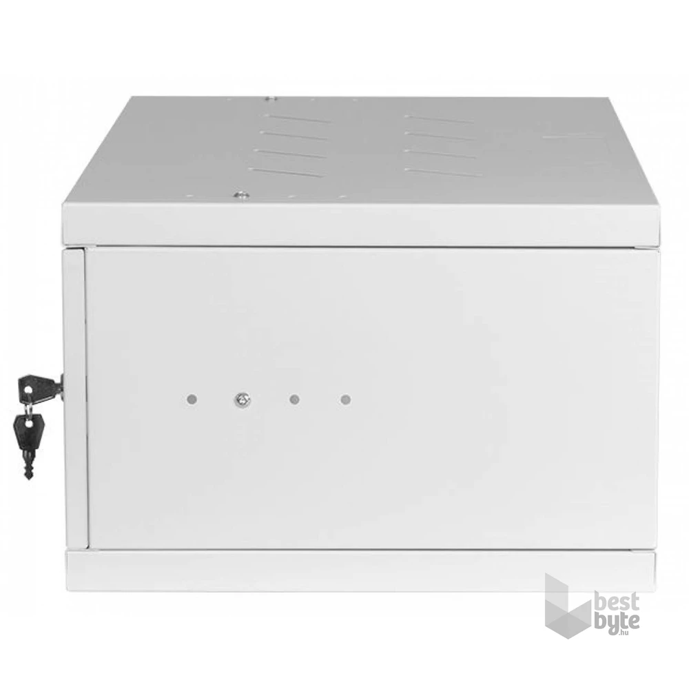 Stalflex RC19-4U-350GG 19" 4U 350 mm mély lapraszerelt szürke üveg ajtós fali rack szekrény (Használt - A)
