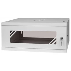 Stalflex RC19-4U-450GG 19" 4U 450 mm mély lapraszerelt szürke üveg ajtós fali rack szekrény (Újszerű) Stalflex RC19-4U-450GG 19" 4U 450 mm mély lapraszerelt szürke üveg ajtós fali rack szekrény (Újszerű)