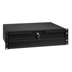 Stalflex RD19-3U-B 19" 3U 320mm zárható fekete rack fiók