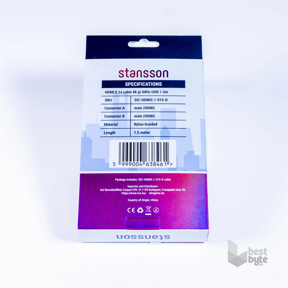 Stansson 1,5m HDMI 2.1 kábel