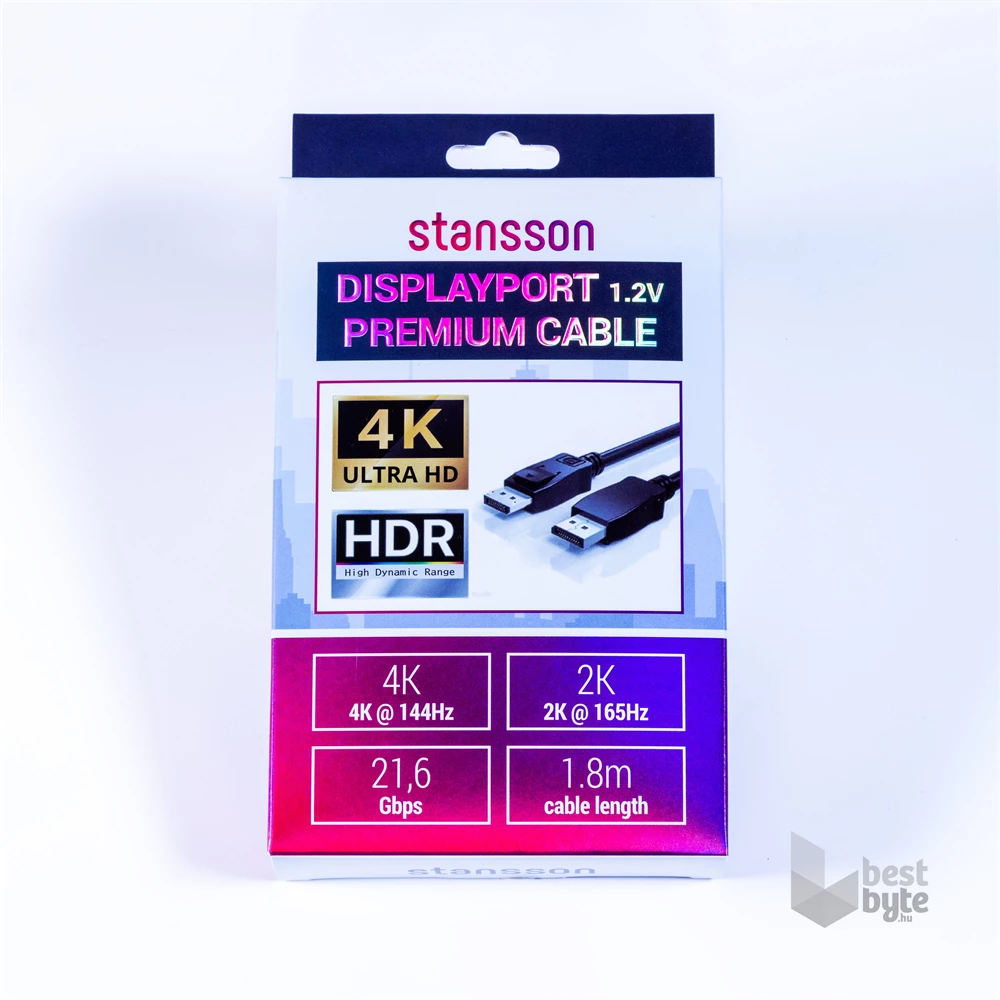 Stansson 1,8m Displayport v1.2 kábel
