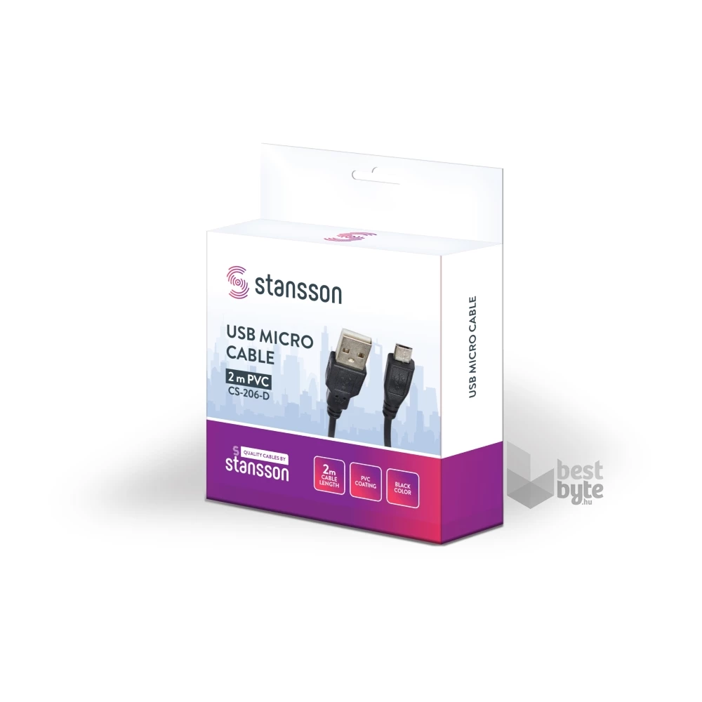 Stansson 2m USB micro kábel