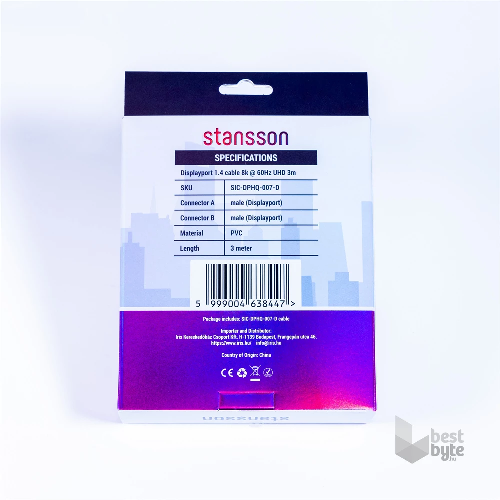 Stansson 3m Displayport v1.4 kábel