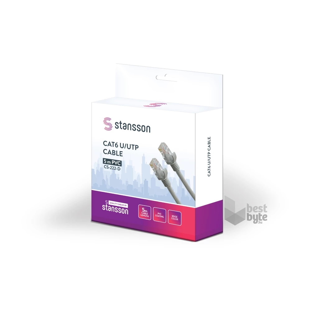 Stansson 5m Cat6 U/UTP kábel
