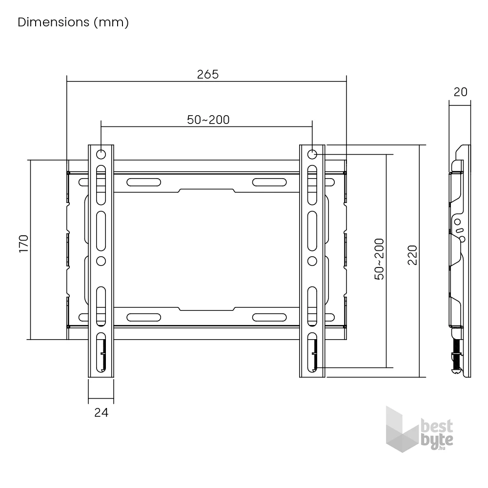 Stansson WM-2343 23"-43" fix fali TV konzol