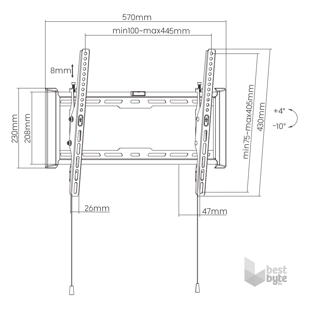 Stansson WM-3270 32"-70" dönthető fali TV konzol