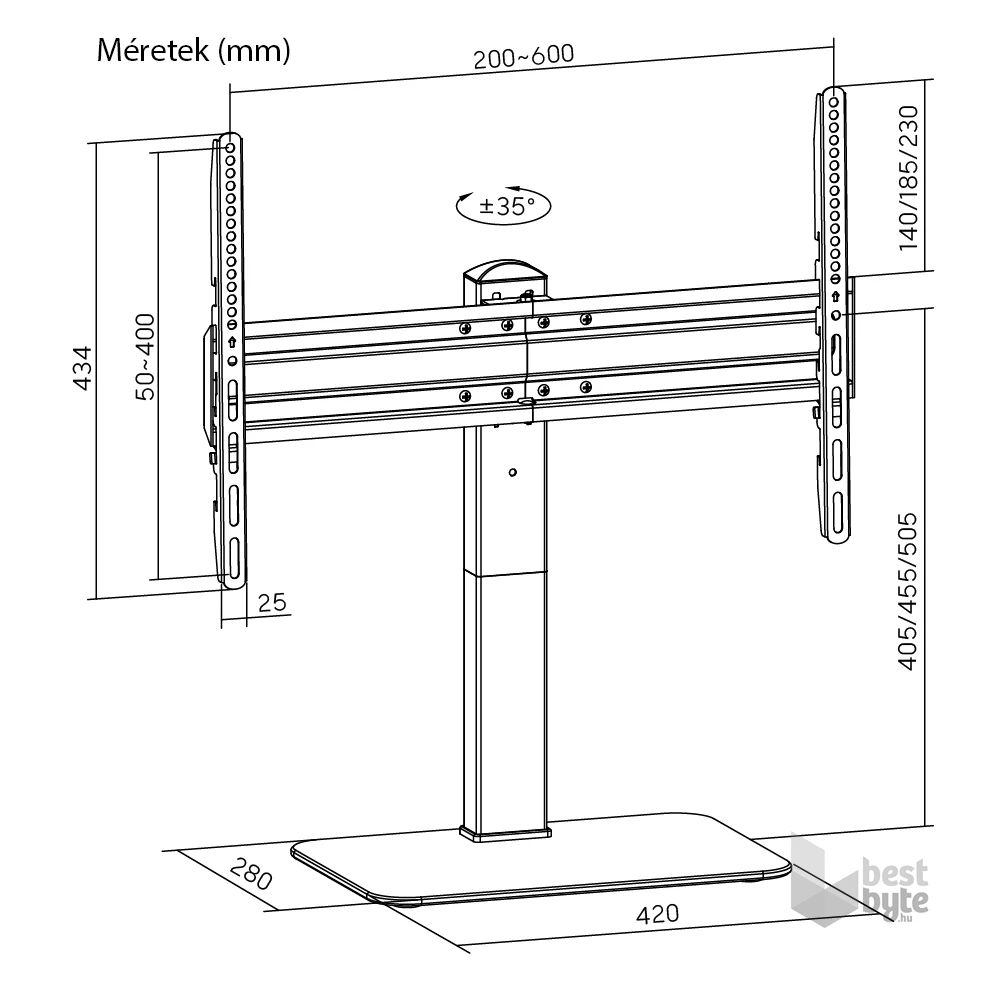 Stansson WM-3770 37"-70" asztali TV állvány