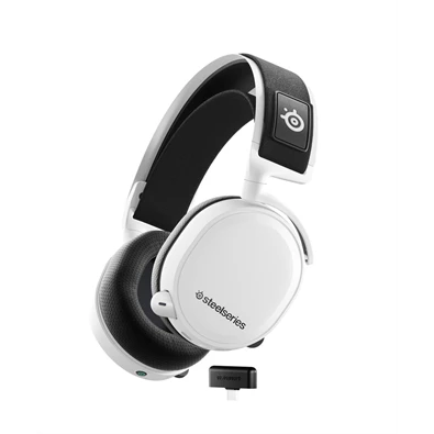 SteelSeries Arctis 7+ fehér vezeték nélküli gamer headset