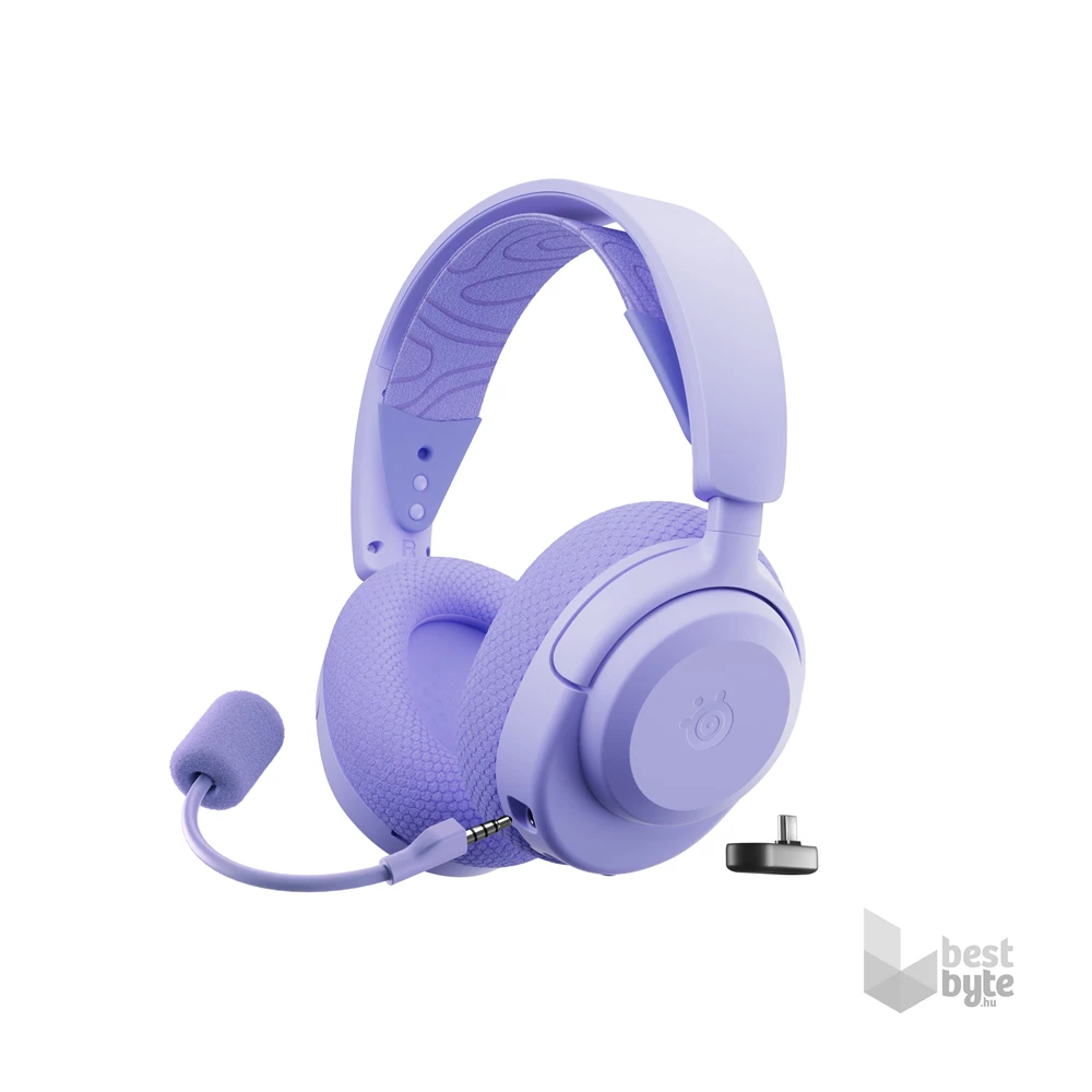 SteelSeries Arctis Nova 3X vezeték nélküli lila gamer headset