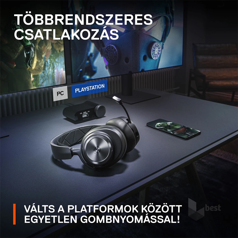 SteelSeries Arctis Nova Pro Wireless X fekete gamer headset