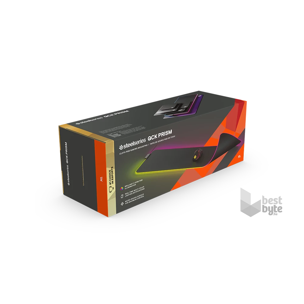 SteelSeries QCK Prism Cloth XL világító gamer egérpad