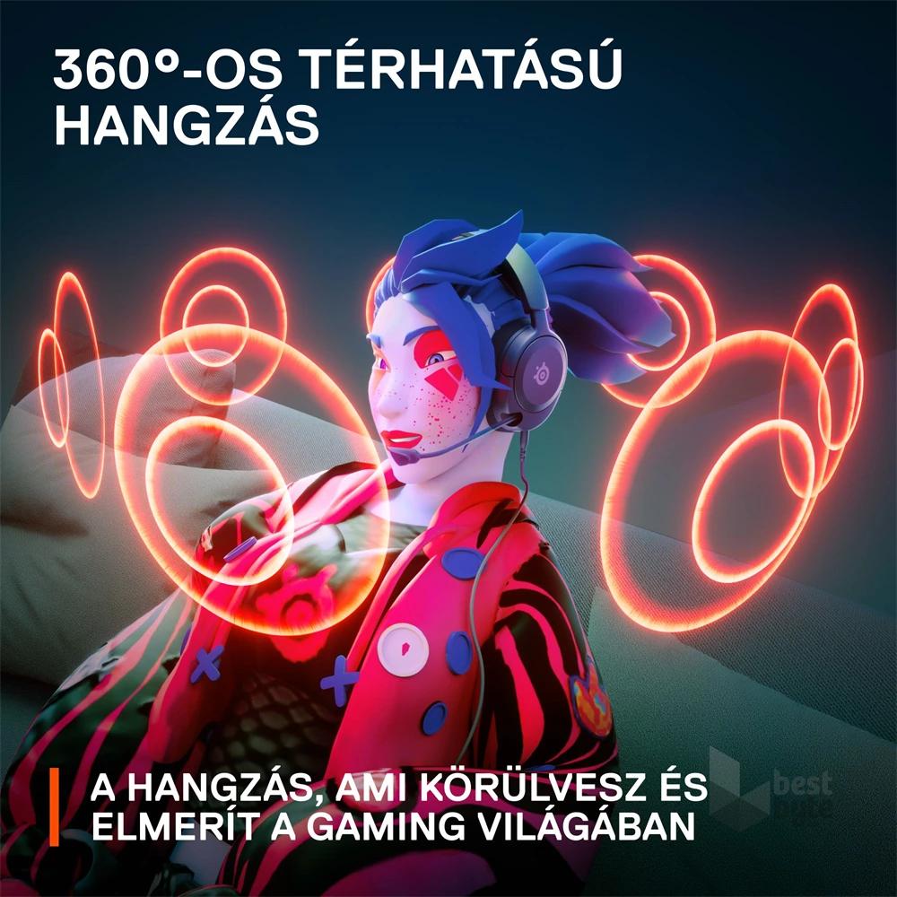 Steelseries Arctis Nova 1 fekete gamer headset