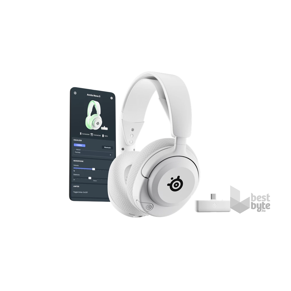 Steelseries Arctis Nova 5X Wireless Bluetooth Gaming fehér headset