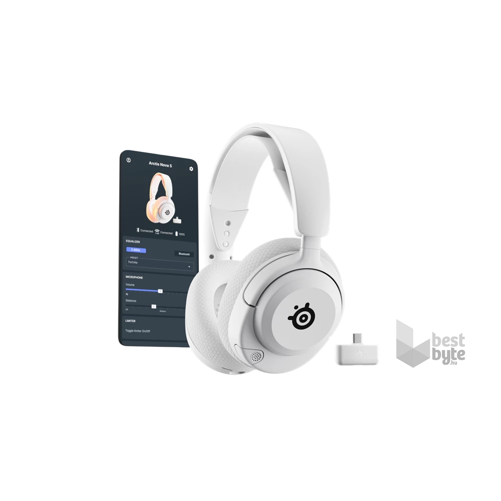 Steelseries Arctis Nova 5 Wireless Bluetooth Gaming fehér headset