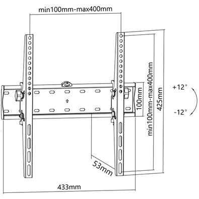 Stell SHO 3300 30"-60" VESA 400x400 slim dönthető fali konzol