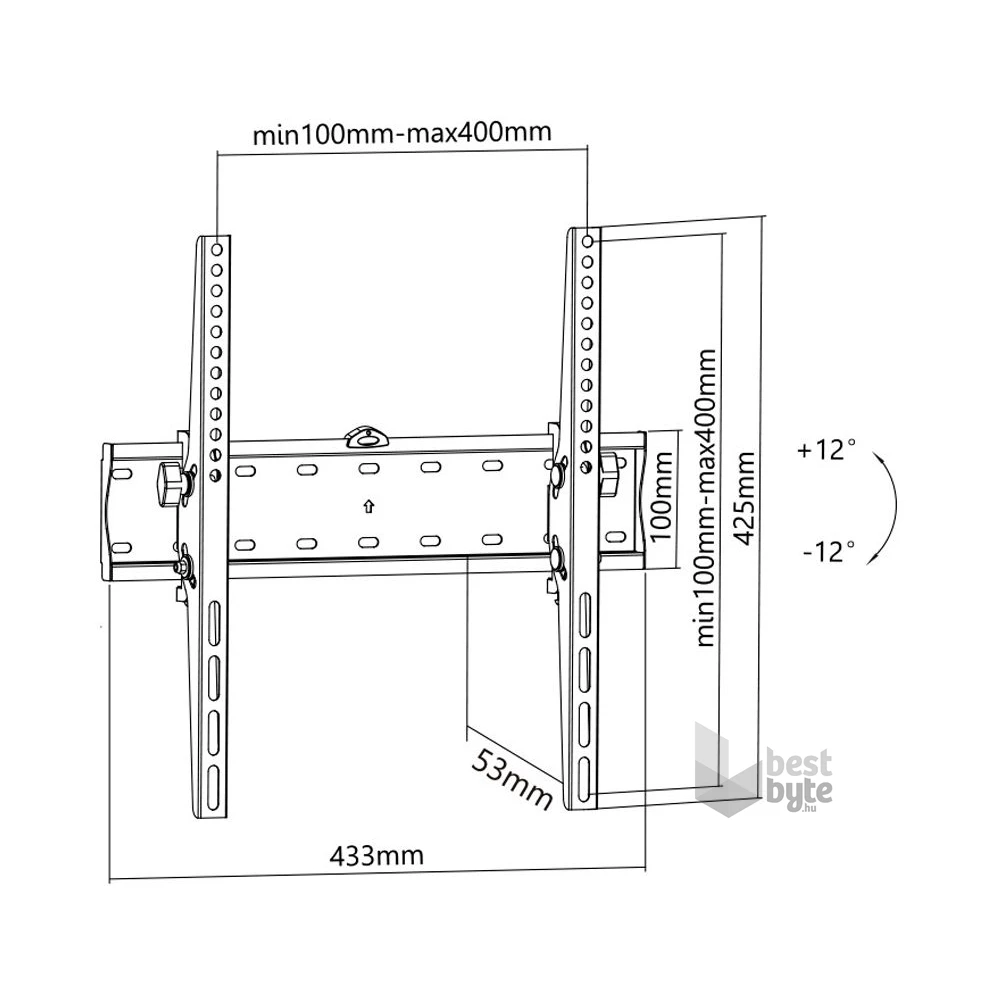 Stell SHO 3300 30"-60" VESA 400x400 slim dönthető fali konzol