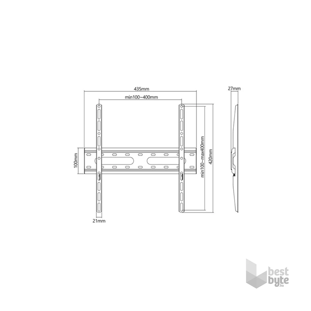 Stell SHO 4210 32"-55" VESA 400x400 slim fix fali konzol