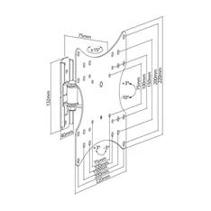 Stell SHO 4510 23"-42" VESA 200x200 dönthető fali konzol