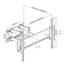 Stell SHO 4620 37"-70" VESA 600x400 kihúzható fali konzol