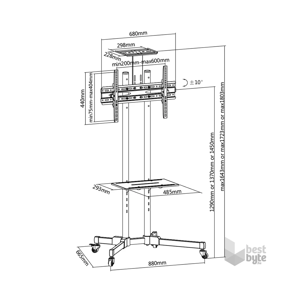 Stell SOS 4000 40"-70" VESA 600x400 prezentációs állvány