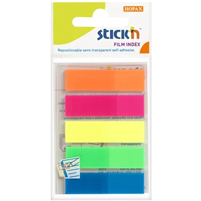 Stick`N 45x12 mm 5x25 lapos neon oldaljelölő címke
