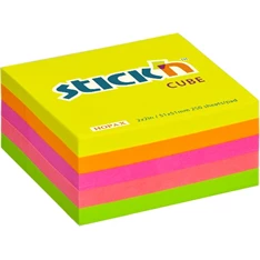 Stick`N 51x51 mm 250 lap neon mix öntapadó kockatömb