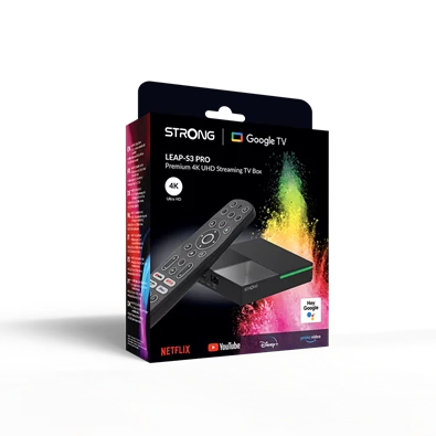 Strong LEAP-S3 Pro Google TV BOX set-top box / TV okosító / médialejátszó