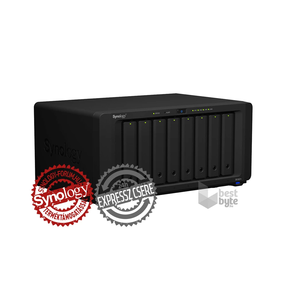 Synology DiskStation DS1821+ (4G) 8x SSD/HDD NAS + regisztrációs kártya