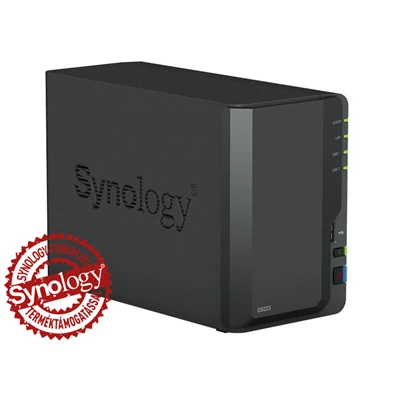 Synology DiskStation DS223 2x SSD/HDD NAS + regisztrációs kártya