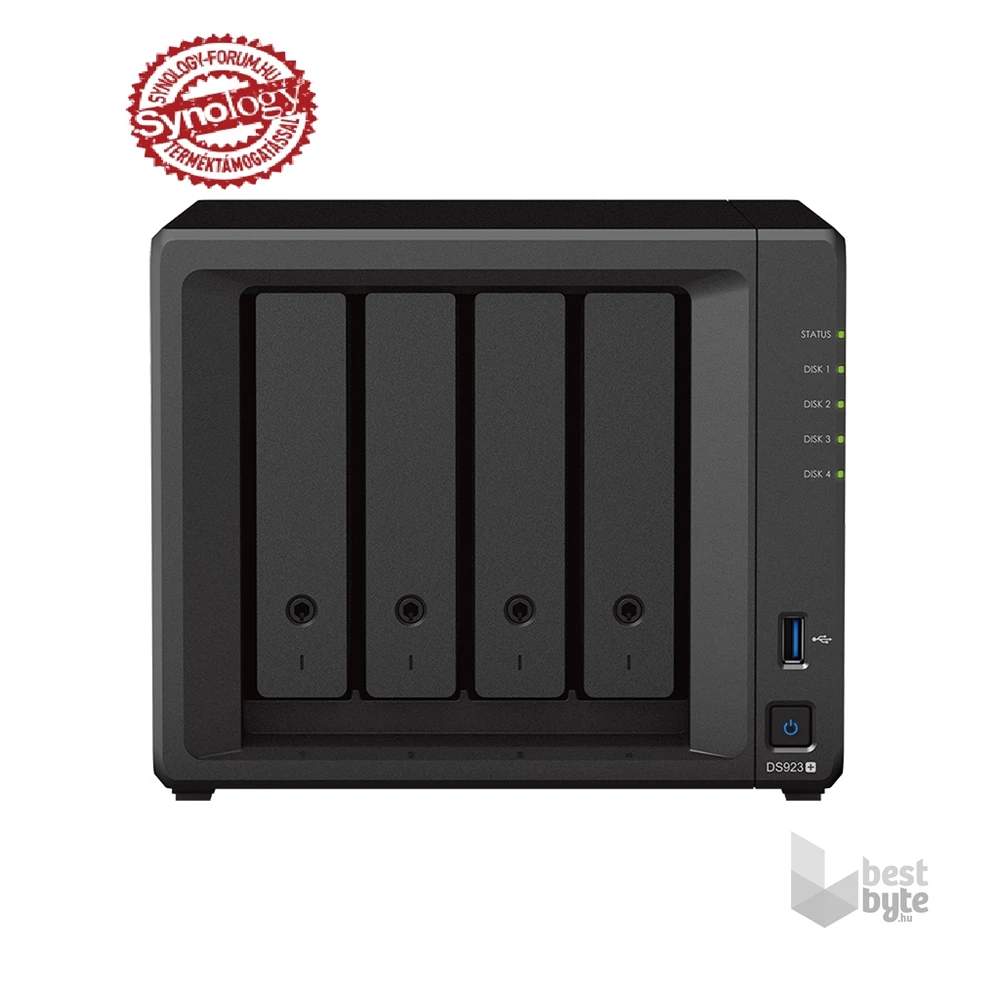 Synology DiskStation DS923+ (4GB) 4x SSD/HDD NAS + regisztrációs kártya