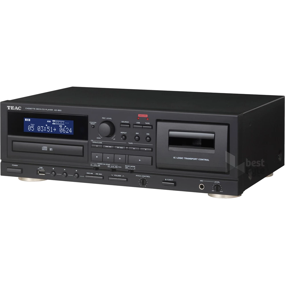 TEAC AD-850 fekete CD-lejátszó és kazettás magnó