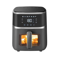TOO 1400W fekete 5 L forrólevegős sütő (air fryer/airfryer) digitális vezérléssel, betekintő ablakkal (Újracsomagolt) TOO 1400W fekete 5 L forrólevegős sütő (air fryer/airfryer) digitális vezérléssel, betekintő ablakkal (Újracsomagolt)