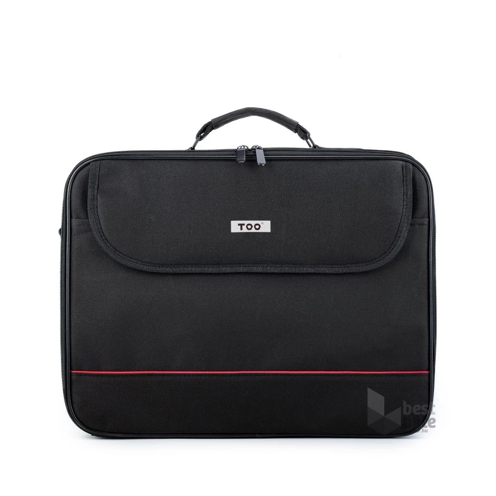 TOO 15,6" fekete notebook táska piros dekor csíkkal