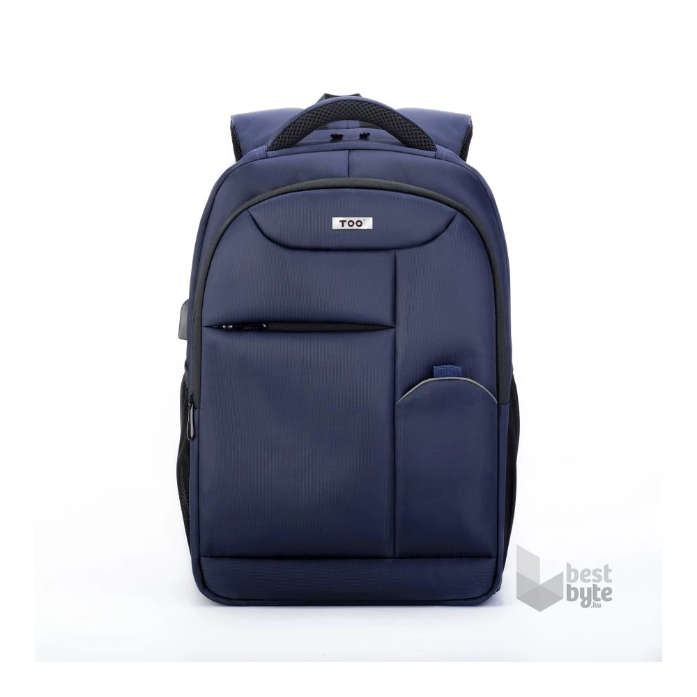 TOO 15,6" lopásbiztos/USB portos kék hátizsák