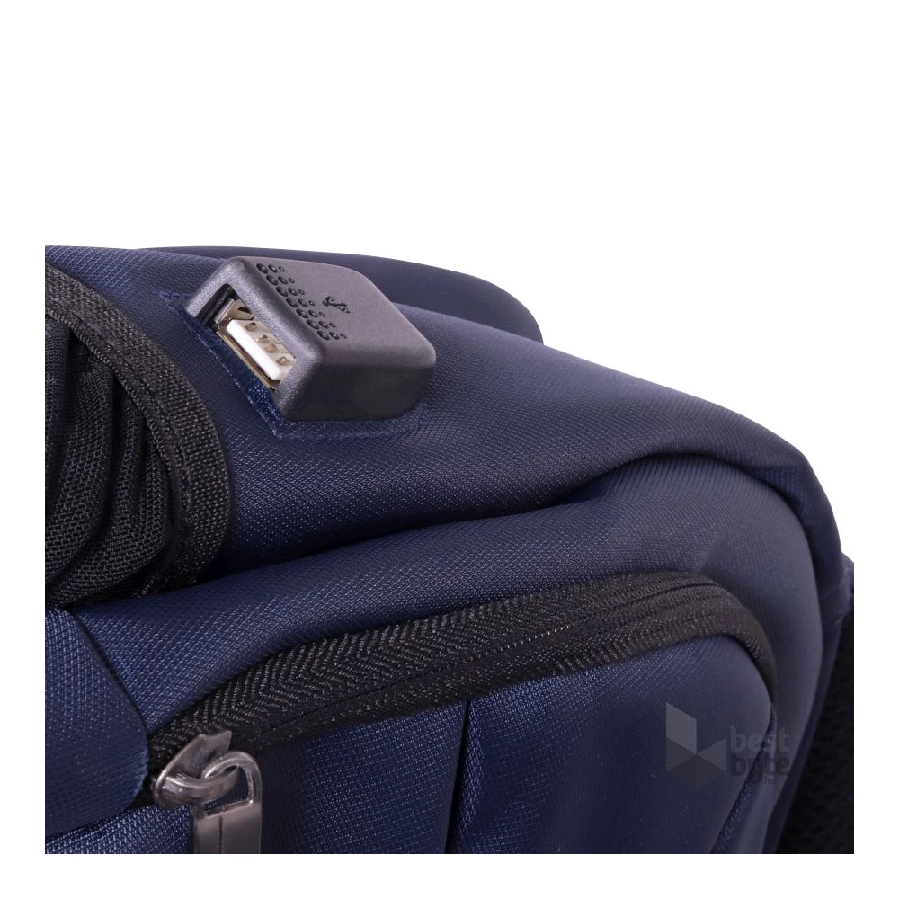 TOO 15,6" lopásbiztos/USB portos kék hátizsák