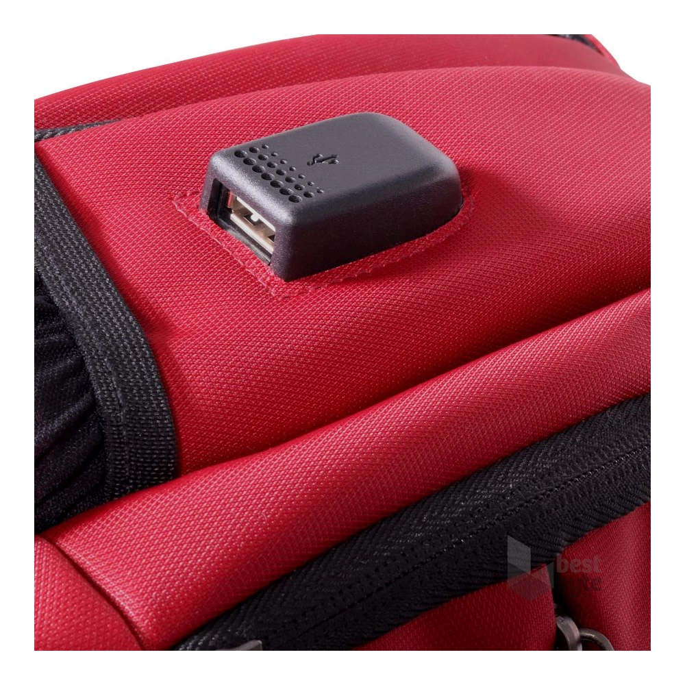 TOO 15,6" lopásbiztos/USB portos piros hátizsák