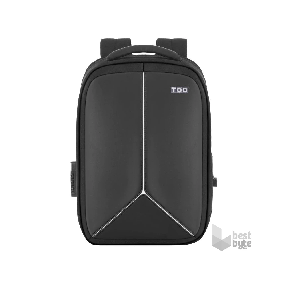 TOO 15,6" lopásbiztos zárral/multifunkciós USB portos fekete hátizsák