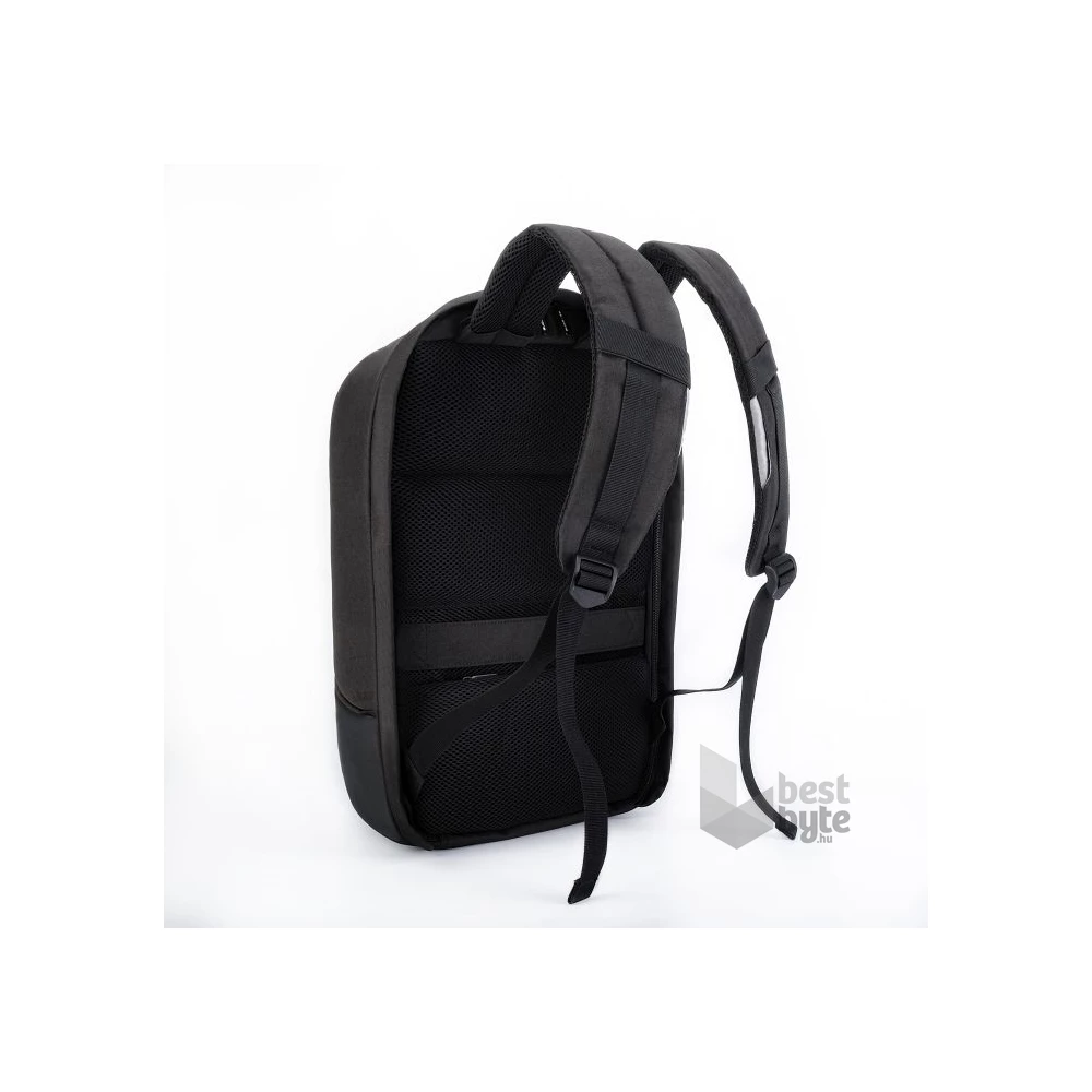 TOO 15,6" lopásbiztos/vízálló/USB portos fekete hátizsák