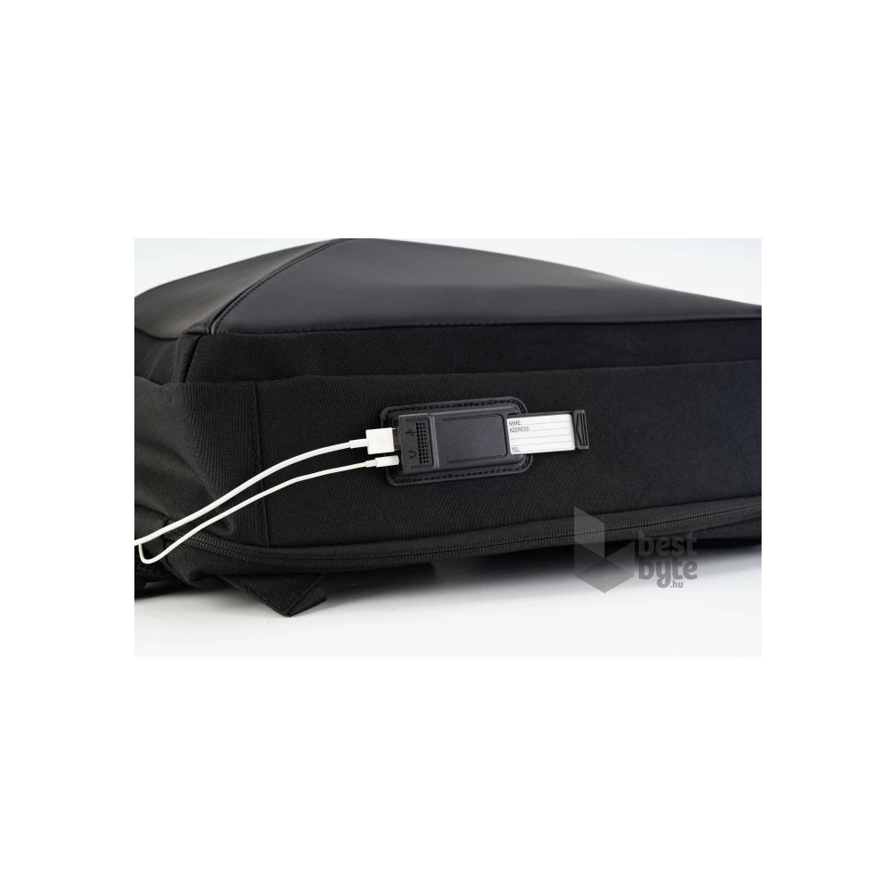 TOO 15,6" lopásbiztos zárral/multifunkciós USB portos fekete hátizsák
