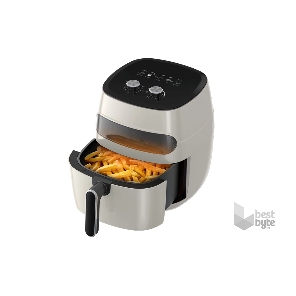 TOO AF-120W-1350 W fehér 5,2 L forrólevegős ablakos sütő (air fryer/airfryer)