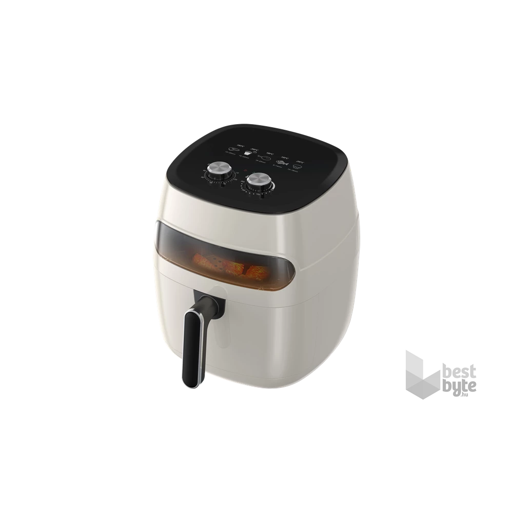TOO AF-120W-1350 W fehér 5,2 L forrólevegős ablakos sütő (air fryer/airfryer)