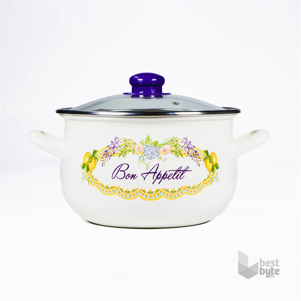 TOO BELLY BON APPETIT 2,8 literes, 18cm átmérő, 12cm magasságú lábas (fazék) üveg fedővel