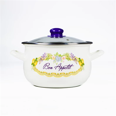 TOO BELLY BON APPETIT 2,8 literes, 18cm átmérő, 12cm magasságú lábas (fazék) üveg fedővel