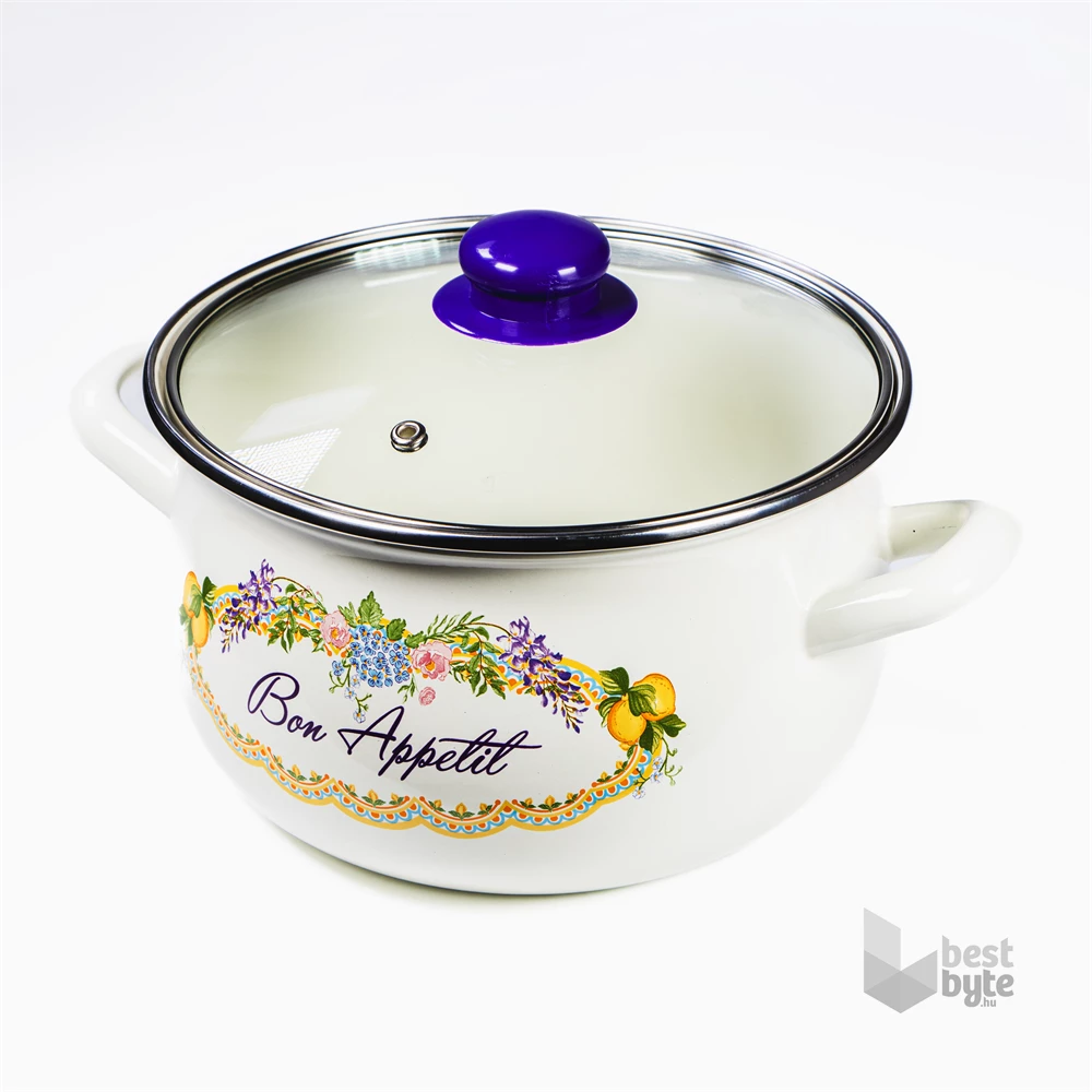 TOO BELLY BON APPETIT 2,8 literes, 18cm átmérő, 12cm magasságú lábas (fazék) üveg fedővel
